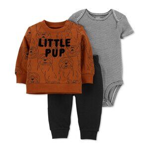 Carter's Size 18M 3-Piece Little Pup Sweater Set in Brown
